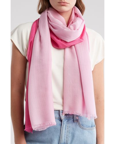 La Fiorentina Ombré Silk & Wool Scarf - Pink