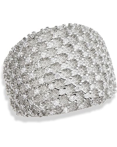 Savvy Cie Jewels Bombay Sterling Silver Pavé Cubic Zirconia Ring - White