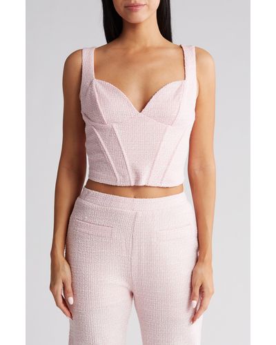 Vici Collection Mademoiselle Coco Tweed Crop Top - Purple