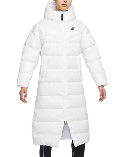 Nike Sportswear City Quilted Longline Down Parka - White