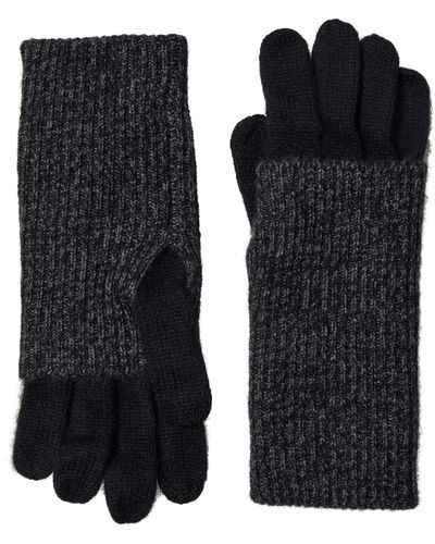 Amicale Cashmere Foldover Gloves - Black