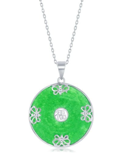 Simona Good Luck Jade Pendant Necklace - Green