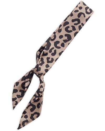 Kate Spade Leopard Skinny Silk Scarf - Brown