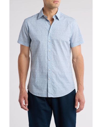 Rodd & Gunn Harper Short Sleeve Cotton Button-up Shirt - Blue