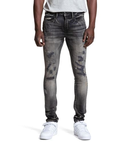 PRPS Micaiah Distressed Skinny Fit Jeans - Black