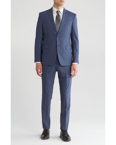 John Varvatos Bleecker Slim Fit Wool Suit - Blue