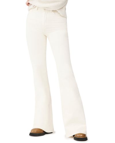 DL1961 Rachel Ultra High Waist Corduroy Flare Pants - White