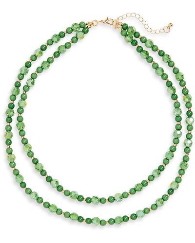 Tasha Beaded Layered Necklace - Green