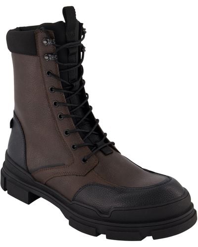 DKNY High Top Zip Combat Boot - Black