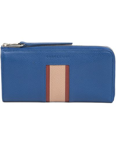 Longchamp Three Quarter Zip Wallet - Blue