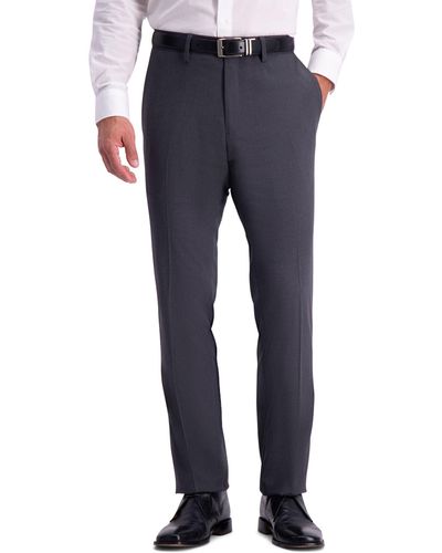 Kenneth Cole Reaction Shadow Check Slim Fit Dress Pants - Gray