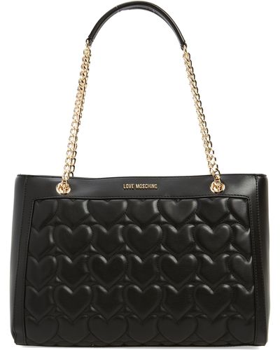 Love Moschino Borsa Quilted Faux Leather Crossbody Bag - Black