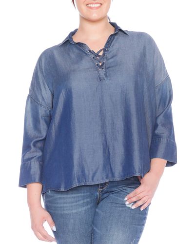 Slink Jeans Jeans Lace-up Top - Blue