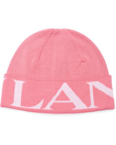 Lanvin Logo Wool Beanie - Pink