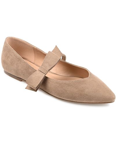 Journee Collection Aizlynn Bow Flat - Natural