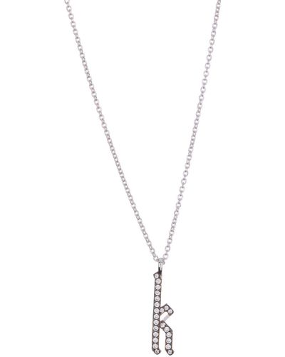 Nadri Pavé Cz Initial Pendant Necklace - Metallic