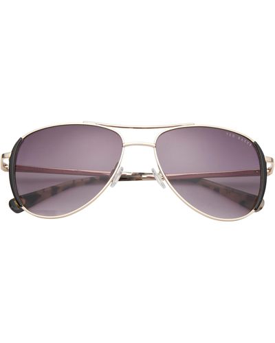 Ted Baker 58mm Full Rim Aviator Sunglasses - Purple