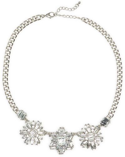 Cara Crystal Snowflake Statement Necklace - White