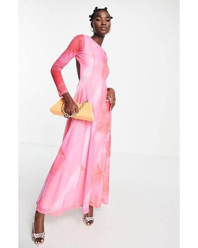 Topshop pink store satin dress