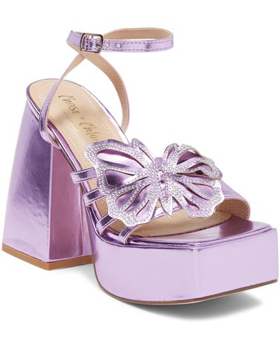 In Touch Footwear Drew Butterfly Platform Heeled Sandal - Pink