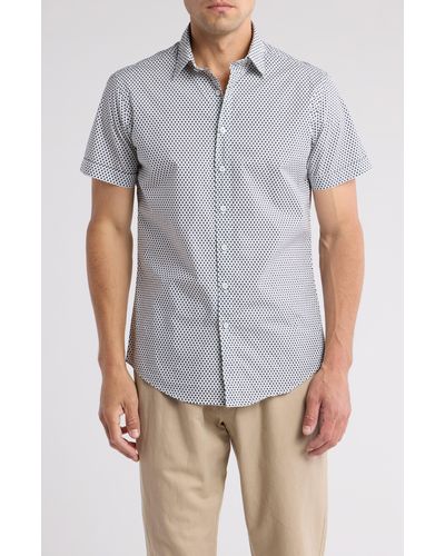 Rodd & Gunn Downey Hill Short Sleeve Cotton Button-up Shirt - Blue