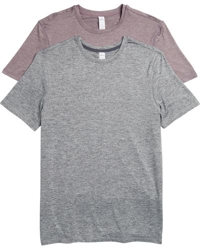 90 Degrees 2-pack Stretch Recycled Polyester Crewneck T-shirt - Gray