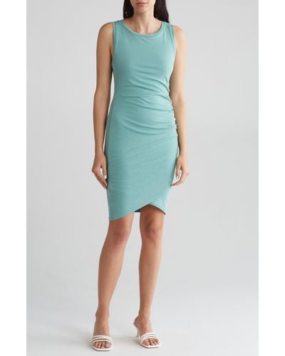 Melrose and Market Leith Ruched Body-con Sleeveless Dress - Blue