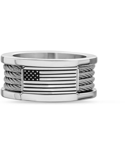 Nautica Stainless Steel Cable Ring - Multicolor