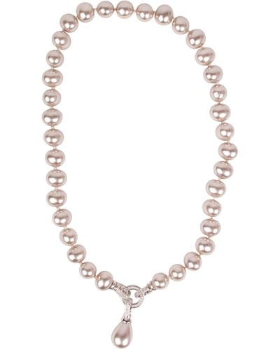 Saachi Shell Pearl Collar Necklace - Brown