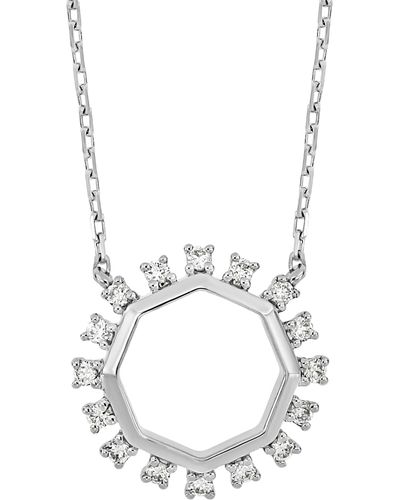 Bony Levy White Gold Getty Diamond Octagon Pendant Necklace