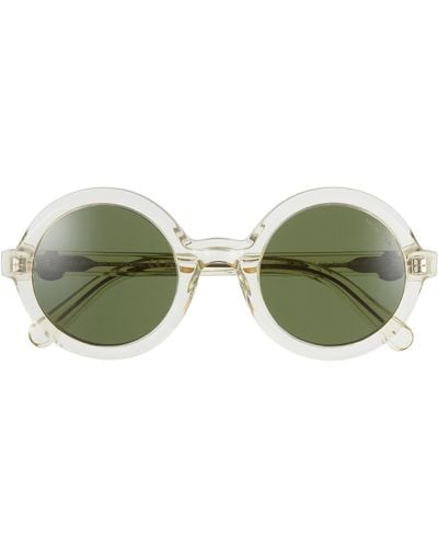 Moncler 50mm Round Sunglasses - Green