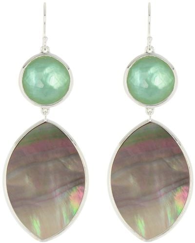 Ippolita Sterling Silver Wonderland Stone & Marquis Shell Dangle Earrings - Green