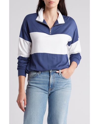 Thread & Supply Bexley Half Zip Pullover - Blue