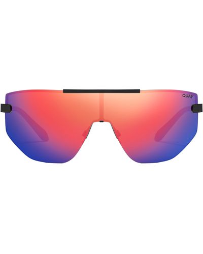 Quay On The Edge Gradient Shield Sunglasses - Red