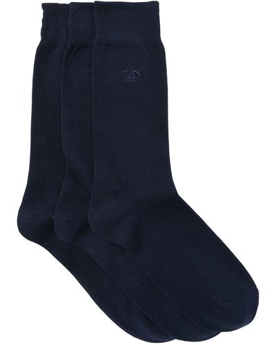Original Penguin Solid Crew Socks - Blue