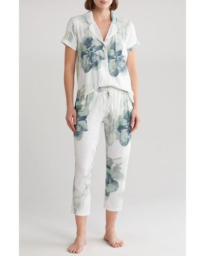 Ted Baker Print Short Sleeve Crop Jersey Pajamas - Multicolor