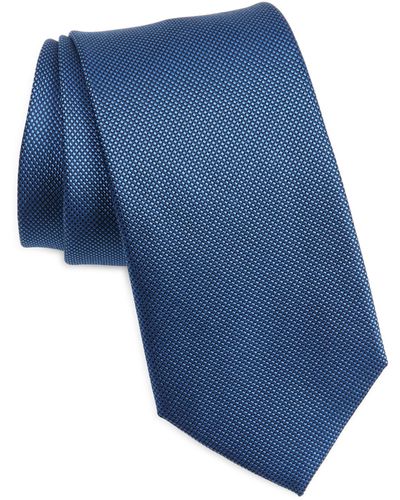 Duchamp Micro Neat Silk Tie - Blue