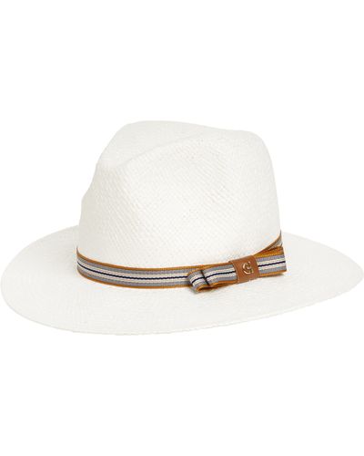 Cole Haan Straw Fedora Hat - White