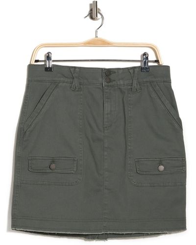 Democracy Double Button Mini Skirt In Thyme At Nordstrom Rack - Multicolor
