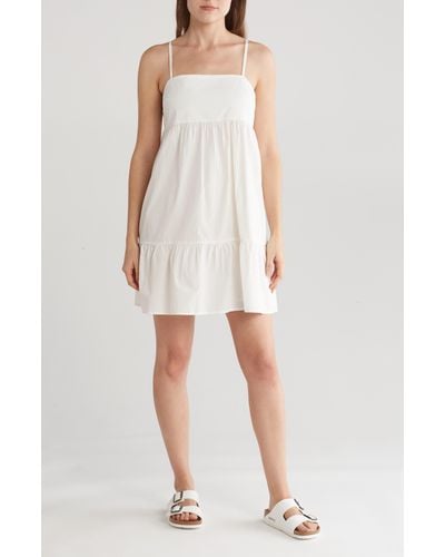 Abound Tiered Cotton Babydoll Dress - White