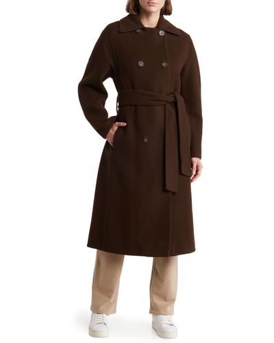 Vince Recycled Wool Blend Coat - Brown
