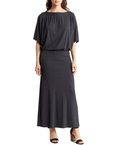 Go Couture Dolman Sleeve Maxi Dress - Black
