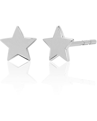 EF Collection 14k Gold Baby Star Stud Earrings In 14k White Gold At Nordstrom Rack - Metallic
