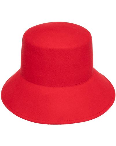 Eugenia Kim Ruby Asymmetric Wool Bucket Hat - Red