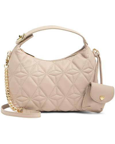 Betsey Johnson Quilted Top Handle Satchel - Natural