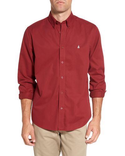 Nordstrom Smartcare(tm) Traditional Fit Twill Boat Shirt (regular & Tall) - Red