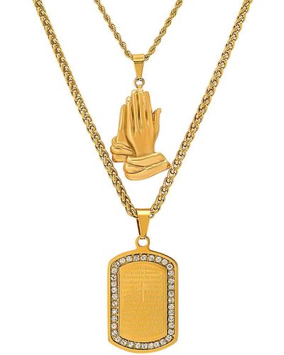 HMY Jewelry Lord's Prayer Layered Necklace - Metallic
