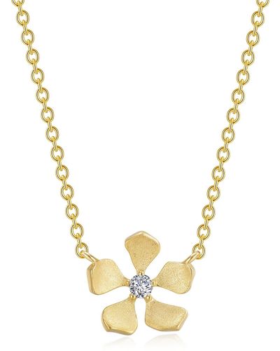 Lafonn Simulated Diamond Flower Pendant Necklace - Metallic