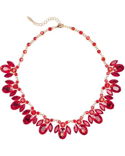Tasha Crystal Collar Necklace - Red
