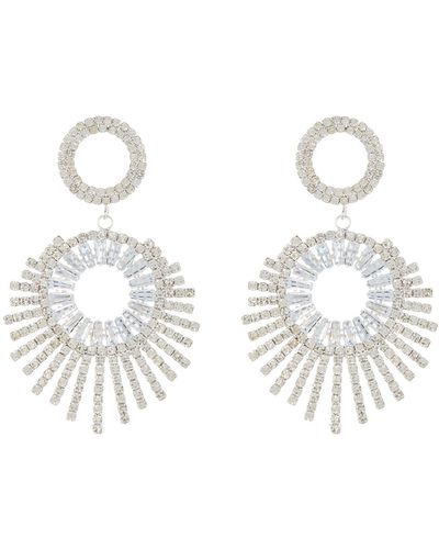 Tasha Crystal Burst Drop Earrings - White